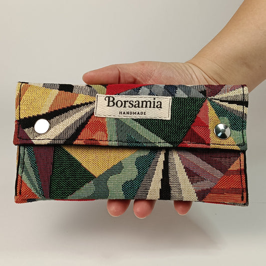 PORTAFOGLIO - donna in tessuto jacquard geometrico