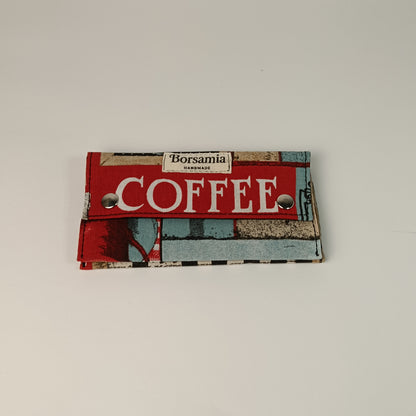 PORTAFOGLIO - donna in tessuto con stampa caffè