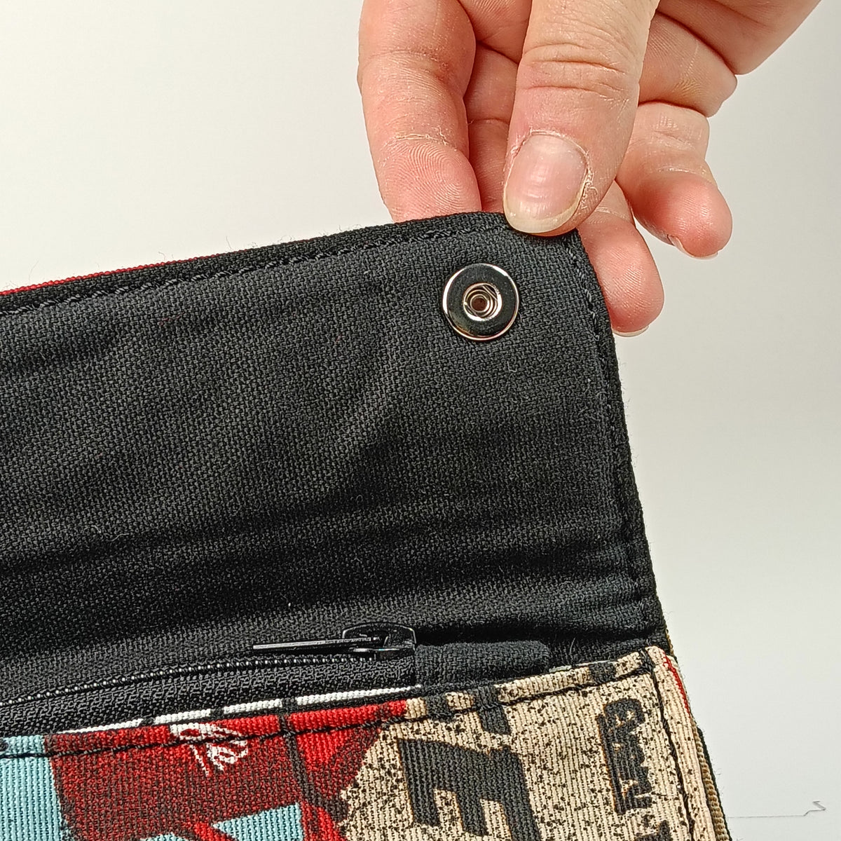 PORTAFOGLIO - donna in tessuto con stampa caffè