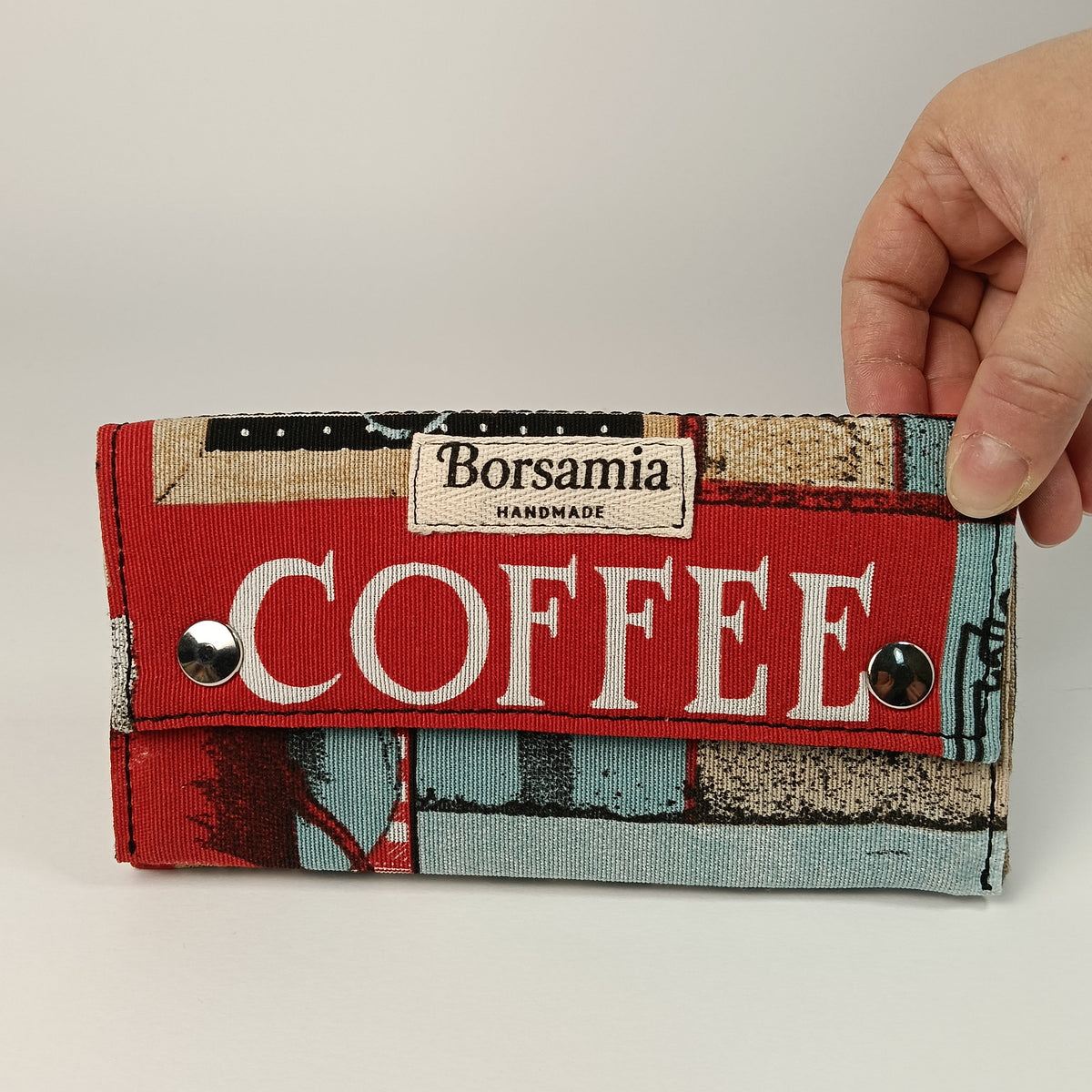 PORTAFOGLIO - donna in tessuto con stampa caffè