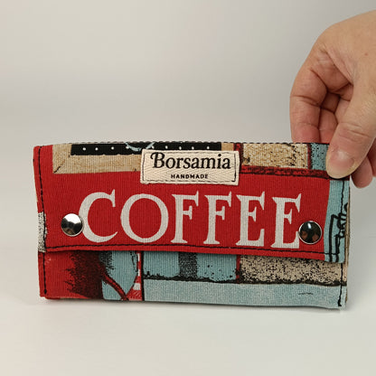 PORTAFOGLIO - donna in tessuto con stampa caffè