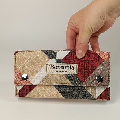 PORTAFOGLIO - donna in tessuto con stampa geometrica