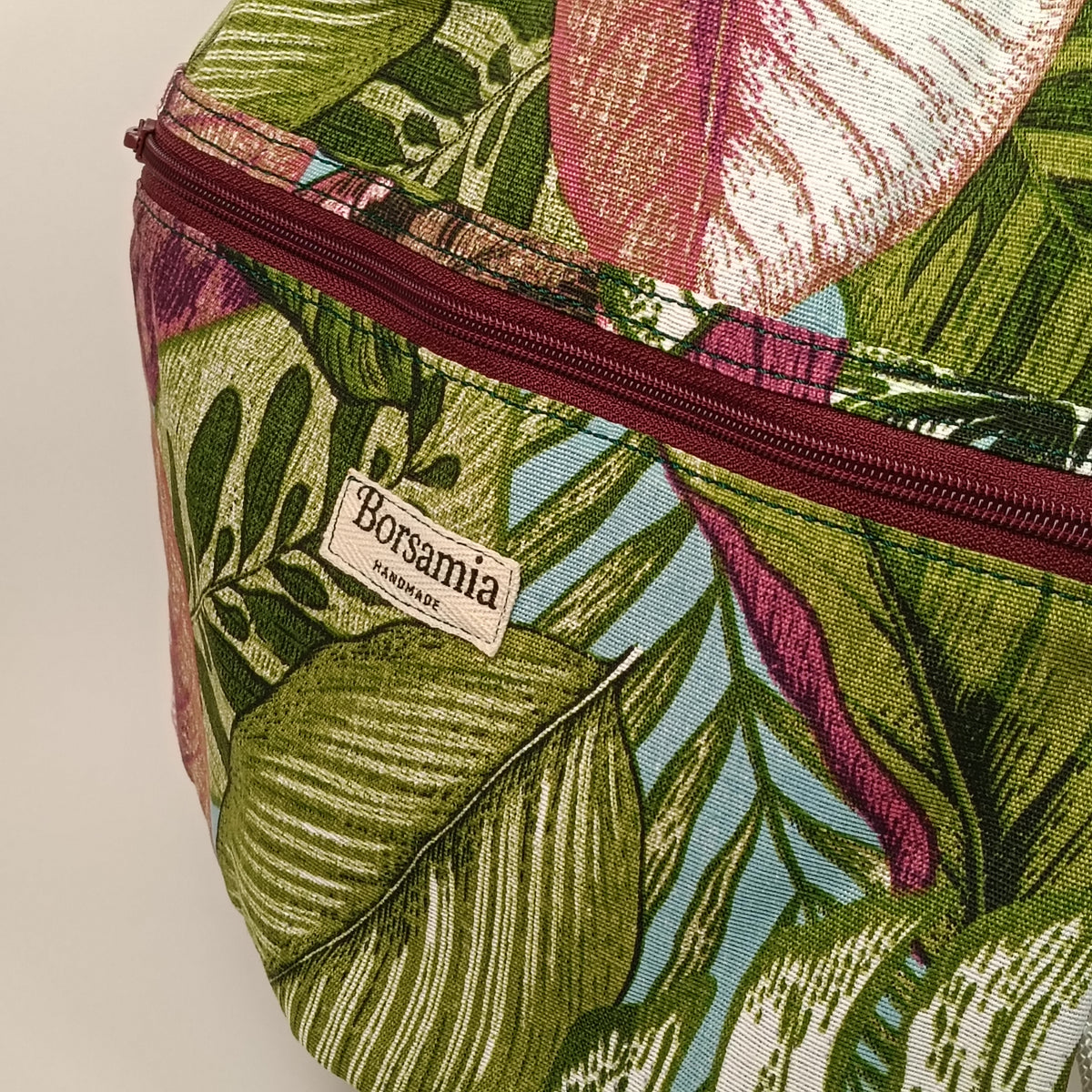 CLOE - Sacca Zaino Floreale Tropicale in Loneta - Zainetto Artigianale