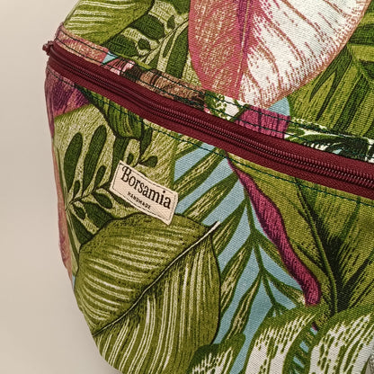 CLOE - Sacca Zaino Floreale Tropicale in Loneta - Zainetto Artigianale