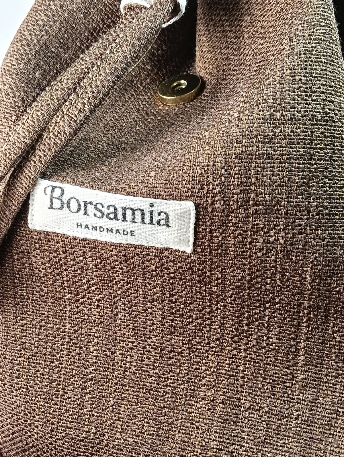 ELISA - Zaino fatto a mano da donna tessuto jacquard marrone- Prodotto artigianale
