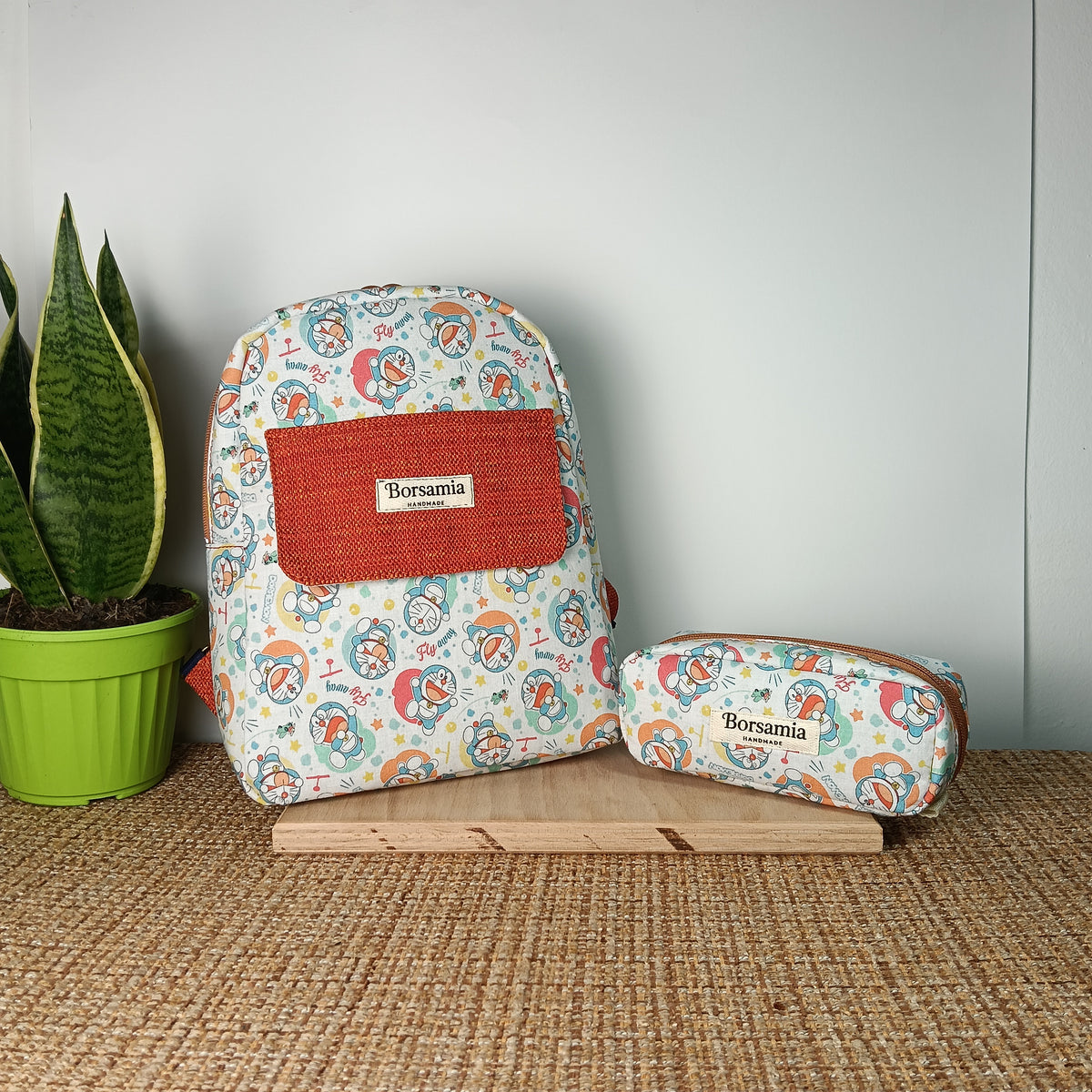 EMILIA - Zaino fatto a mano per bambino con astuccio - prodotto artigianale