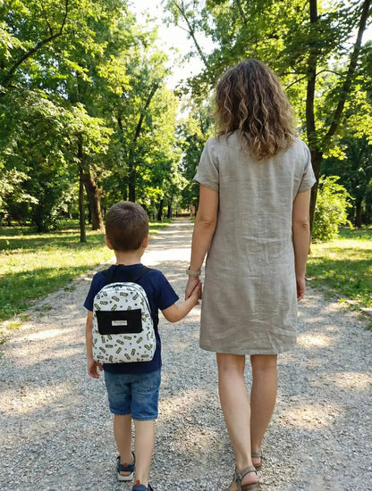 EMILIA - Zaino fatto a mano per bambino con astuccio - prodotto artigianale