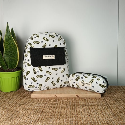 EMILIA - Zaino fatto a mano per bambino con astuccio - prodotto artigianale