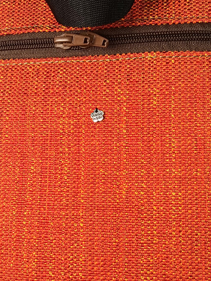 EMMA - Zaino fatto a mano da donna tessuto jacquard colore ruggine- Prodotto artigianale
