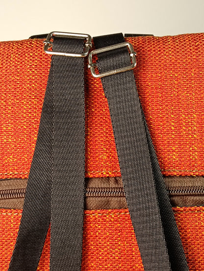 EMMA - Zaino fatto a mano da donna tessuto jacquard colore ruggine- Prodotto artigianale
