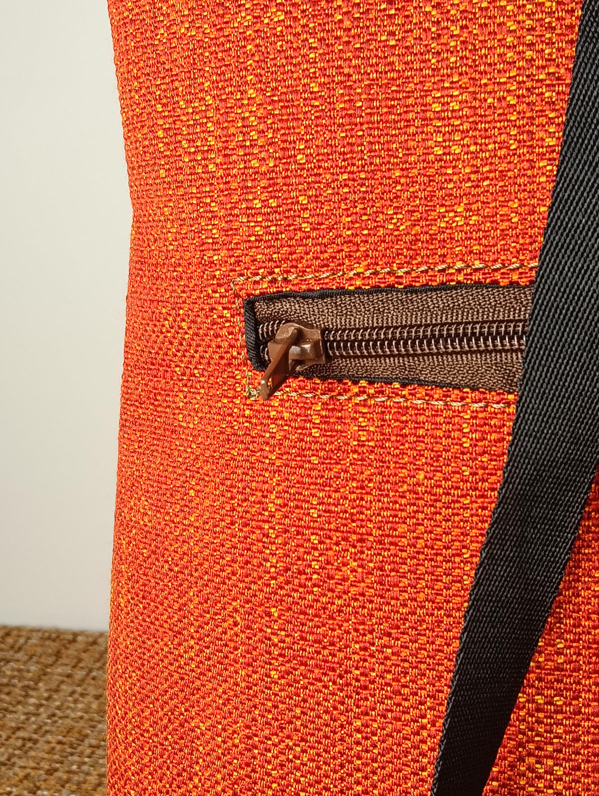 EMMA - Zaino fatto a mano da donna tessuto jacquard colore ruggine- Prodotto artigianale