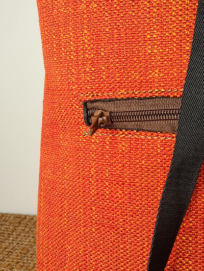 EMMA - Zaino fatto a mano da donna tessuto jacquard colore ruggine- Prodotto artigianale