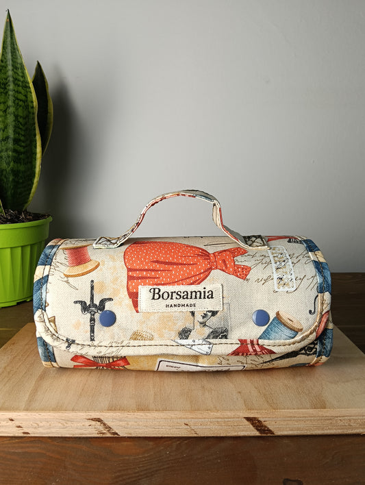 BEAUTY CASE - Organizer arrotolabile fatto a mano - Prodotto artigianale