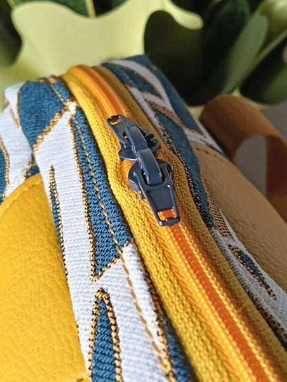 GINEVRA - Handgefertigte Tasche aus Leder und Stoff - Handgemachtes Produkt
