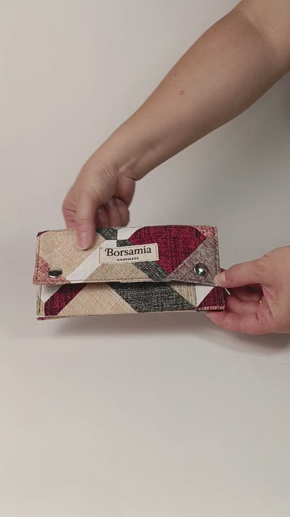 PORTAFOGLIO - donna in tessuto con stampa geometrica