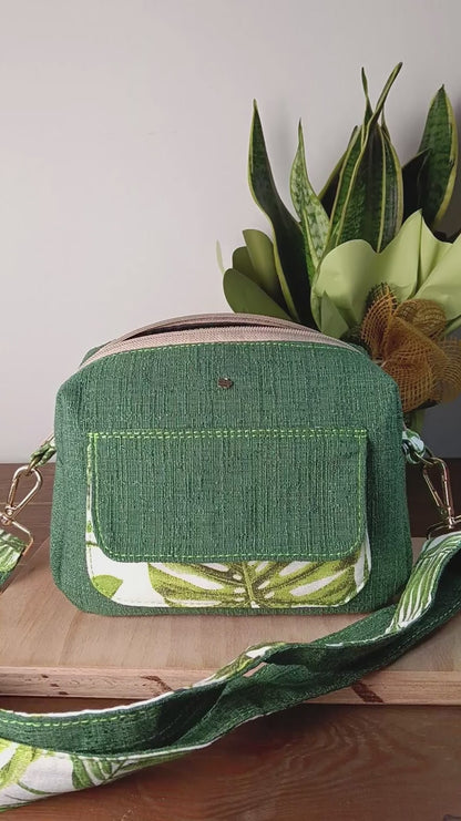 CELESTE - Borsa a tracolla da donna fatta a mano stoffa jacquard - Prodotto artigianale