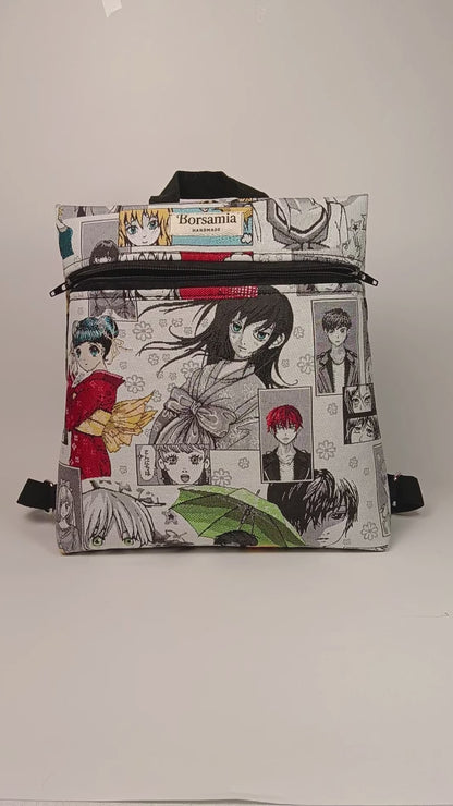 EMMA - Zaino Manga Giapponese in Jacquard Gobelin - Zaino Artigianale Multitasche