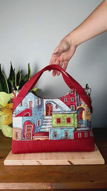 ELEONORA - Handtasche mit Schulterriemen, handgefertigt - Handwerksprodukt
