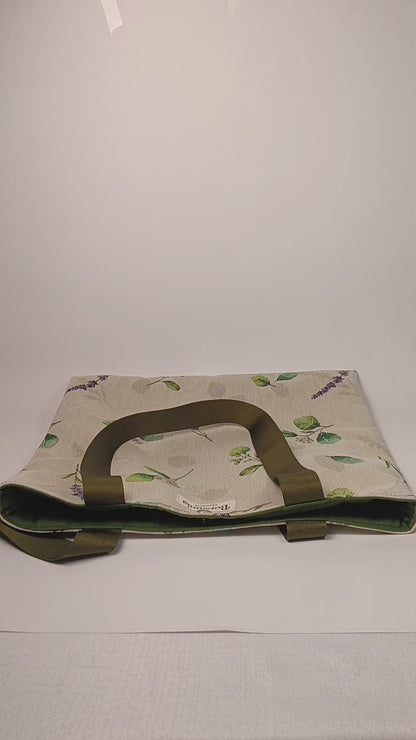 SUMMER - Borsa Shopper in Jacquard Gobelin Motivo Botanico e Lavanda - Prodotto artigianale